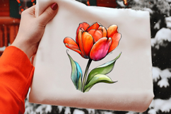 Watercolor Spring Tulip Flower Clipart Product Image 2