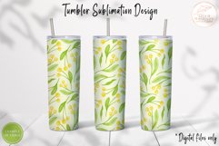 Spring Floral Tumbler Sublimation. Watercolor Tumbler Wrap Product Image 2