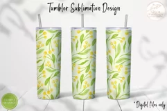Spring Floral Tumbler Sublimation. Watercolor Tumbler Wrap Product Image 2