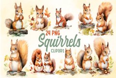 Watercolor Squirrels Clipart Bundle Product Image 1