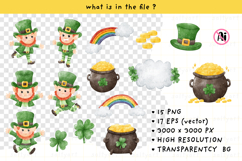 Watercolor St. Patrick&#039;s Day Leprechaun Set Product Image 3