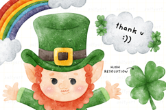 Watercolor St. Patrick&#039;s Day Leprechaun Set Product Image 5