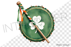 Festive parade drum board with shamrock logo PNG Clipart Product Image 1