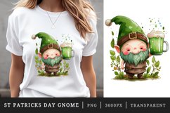 St Patricks Day Gnome &amp; Beer t-shirt sublimation design png Product Image 1