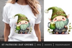 St Patricks Day Gnome &amp; Beer t-shirt sublimation design png Product Image 1