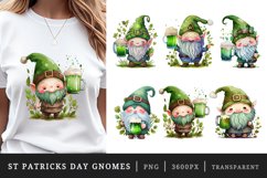 St Patricks Day Gnome &amp; Beer t-shirt sublimation designs png Product Image 1