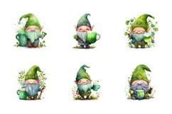 St Patricks Day Gnome &amp; Beer tumbler sublimation designs png Product Image 2