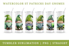 St Patricks Day Gnome &amp; Beer tumbler sublimation designs png Product Image 1