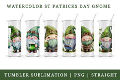 St Patricks Day Gnome &amp; Beer tumbler sublimation designs png Product Image 1