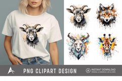 Watercolor Stained Animal Clipart Product Image 1