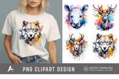 Watercolor Stained Animal Clipart Product Image 1