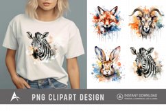Watercolor Stained Animal Clipart Product Image 1