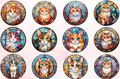 Watercolor Stained Glass Cat Clipart Bundle Product Image 2