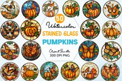 Stained Glass Pumpkins Clipart Bundle Product Image 1