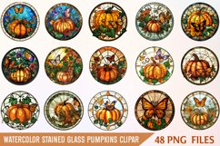 Stained Glass Pumpkins Clipart Bundle Product Image 1