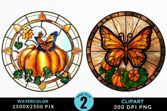 Stained Glass Pumpkin Exquisite Clipart Product Image 1