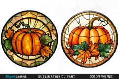 Stained Glass Pumpkin Set Clipart Product Image 1
