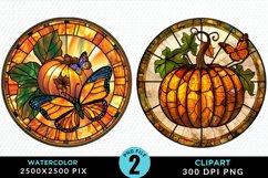 Stained Glass Pumpkin Graphic Clipart Product Image 1