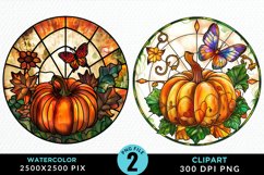 Stained Glass Pumpkin Exquisite Clipart Product Image 1