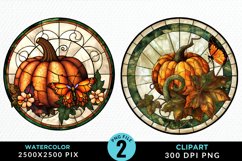 Stained Glass Pumpkin Exquisite Clipart Product Image 1
