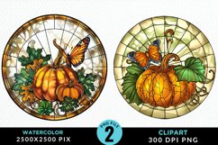 Stained Glass Pumpkin Graphic Clipart Product Image 1