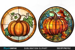 Stained Glass Pumpkin Graphic Clipart Product Image 1