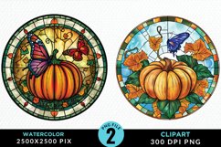 Stained Glass Pumpkin Exquisite Clipart Product Image 1