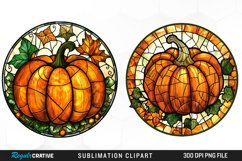Stained Glass Pumpkin Set Clipart Product Image 1