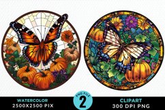Stained Glass Pumpkins Sublimation PNG Clipart Product Image 1