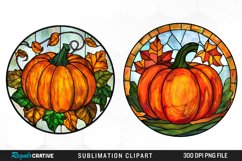 Stained Glass Pumpkin Set Clipart Product Image 1