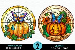 Stained Glass Pumpkin Exquisite Clipart Product Image 1