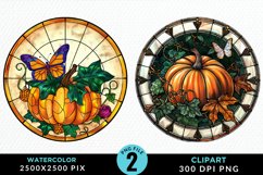Stained Glass Pumpkin Exquisite Clipart Product Image 1