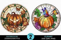 Stained Glass Pumpkin Exquisite Clipart Product Image 1