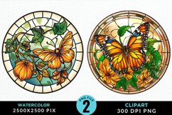 Stained Glass Pumpkins Illustration PNG Clipart Product Image 1
