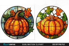 Stained Glass Pumpkin Set Clipart Product Image 1