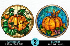 Stained Glass Pumpkin Exquisite Clipart Product Image 1