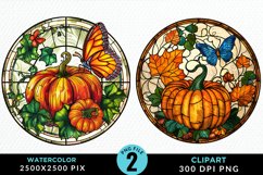 Stained Glass Pumpkins Clipart Bundle Product Image 2