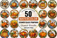 Stained Glass Pumpkins Clipart Bundle Product Image 1