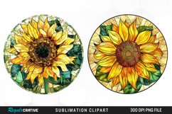 Stained Glass Sunflower Artwork Clipart Product Image 1