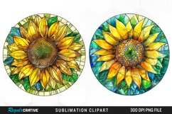 Stained Glass Sunflower Artwork Clipart Product Image 1