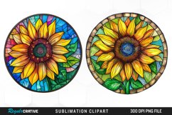 Stained Glass Sunflower Design Clipart Product Image 1