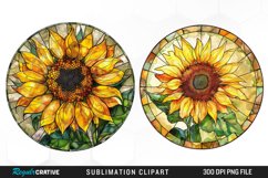 Stained Glass Sunflower Design Clipart Product Image 1