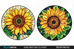 Stained Glass Sunflower Design Clipart Product Image 1