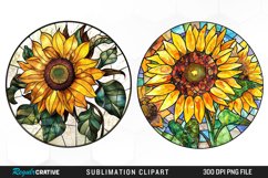 Stained Glass Sunflower Design Clipart Product Image 1