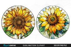 Stained Glass Sunflower Design Clipart Product Image 1