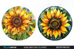 Stained Glass Sunflower Design Clipart Product Image 1