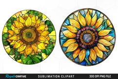 Stained Glass Sunflower Design Clipart Product Image 1