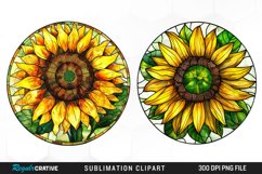 Stained Glass Sunflower Design Clipart Product Image 1