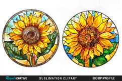 Stained Glass Sunflower Design Clipart Product Image 1