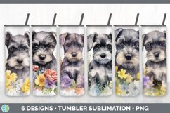Bundle of six Wild Flowers Standard Schnauzers Tumbler designs.